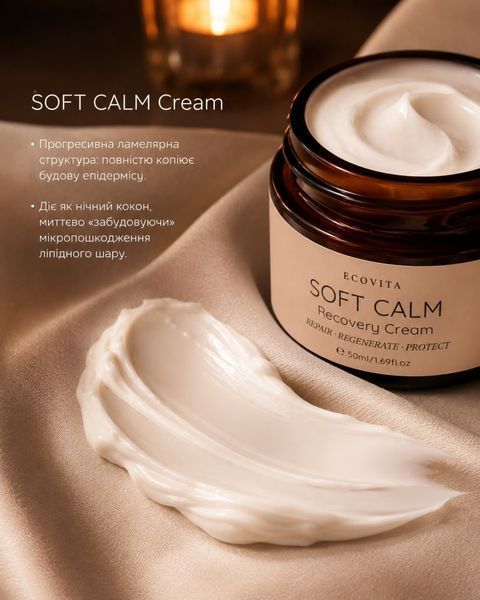 Інтенсивно відновлювальний крем для сяйво шкіри ECOVITA Soothing SOFT CALM EV-CB-50-5113 фото