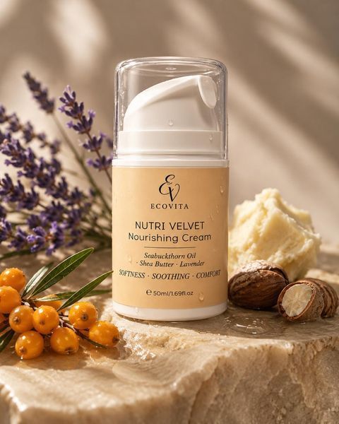 Інтенсивно живильний крем для комфорту обличчя Ecovita NUTRI VELVET Intense Nourishing & Comfort Cream  EV-CB-50-6611 фото