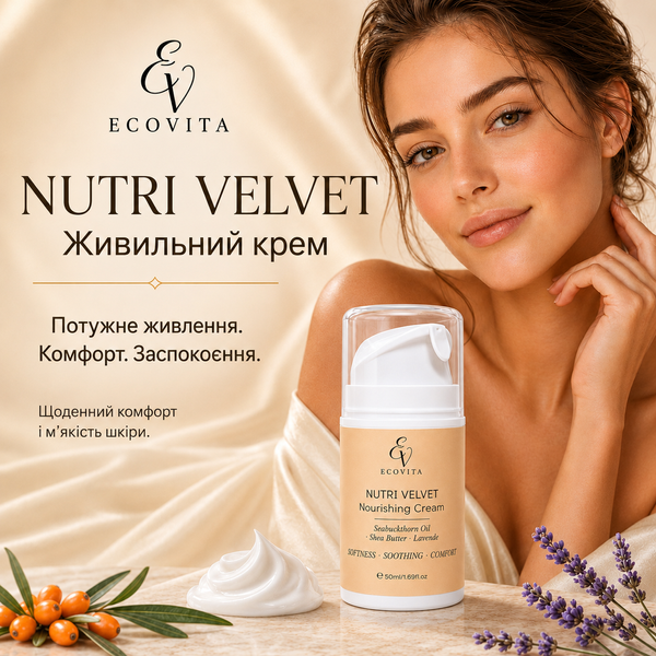 Інтенсивно живильний крем для комфорту обличчя Ecovita NUTRI VELVET Intense Nourishing & Comfort Cream  EV-CB-50-6611 фото