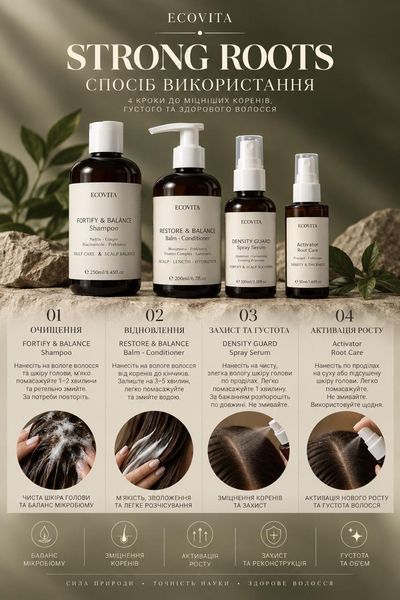Комплекс №17 проти випадіння волосся &laquo;Міцне коріння&raquo; ECOVITA Strong Roots Anti-Hair Loss System Ev1225259851 фото