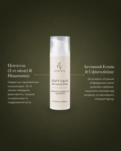 Відновлювальна крем-маска для обиччя ECOVITA SOFT CALM Recovery EV-CB-100-5115 фото