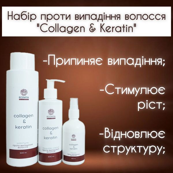 Комплект проти випадіння волосся "Колаген & Кератин" "Collagen & Keratin" 2051 фото