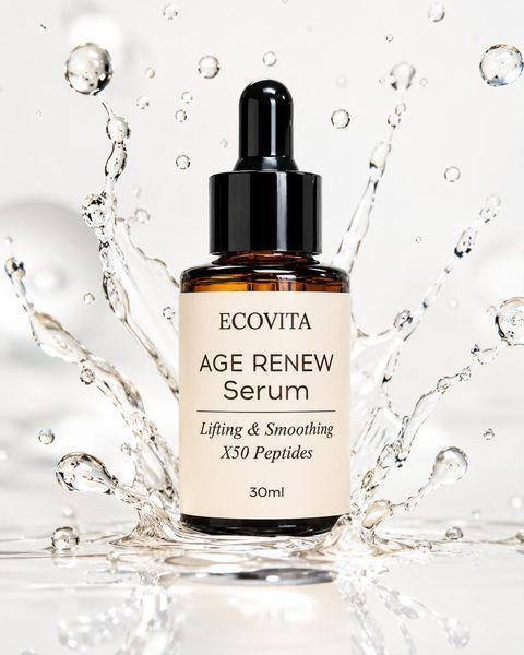 Мультипептидна антивікова ліфтинг-сироватка для обличчя Ecovita AGE RENEW AGE RENEW Multi-Peptide Infused Anti-Aging Serum EV-SF-30-8811 фото