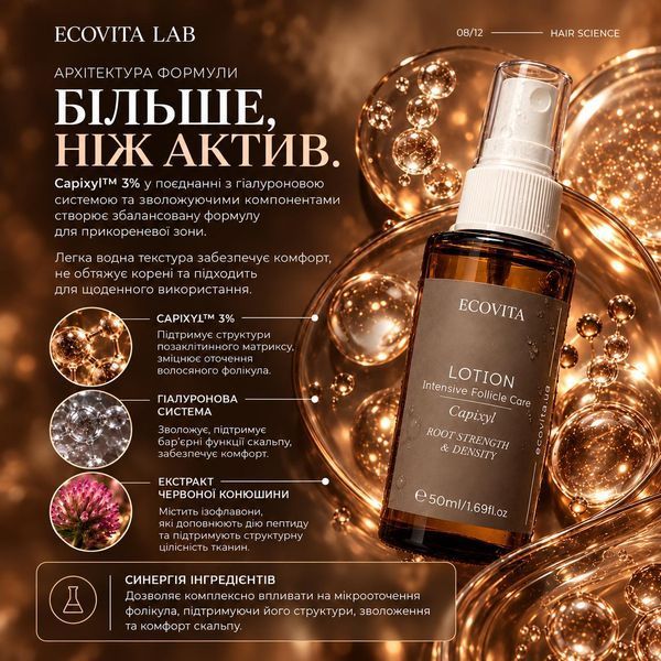 Інтенсивний пептидний лосьйон для регенерації та густоти волосся ECOVITA Intensive Follicle Care EV-SP-AK501119 фото