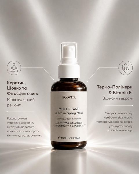 Термозахисна спрей-маска для відновлення та захисту волосся ECOVITA THERMO SHIELD MULTI-CARE 15-IN-1 EV-SP-DL20055532 фото