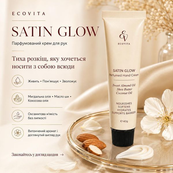 Парфумований крем для рук ECOVITA SATIN GLOW з кокосовою олією EV-CH-40-4113 фото
